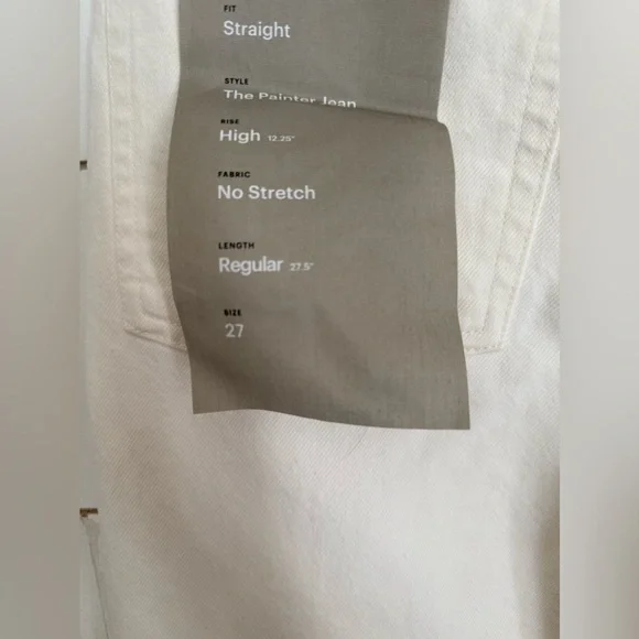 Everlane Womens The Painter Jean Bone White Size sz 27NWT $128 - Picture 11 of 13